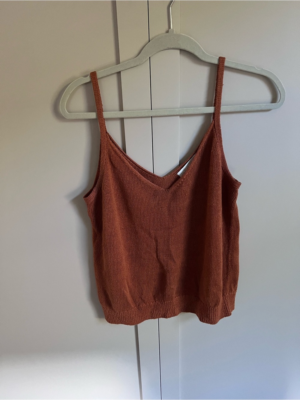 Converse Rust-Orange Knit V-Neck Cami